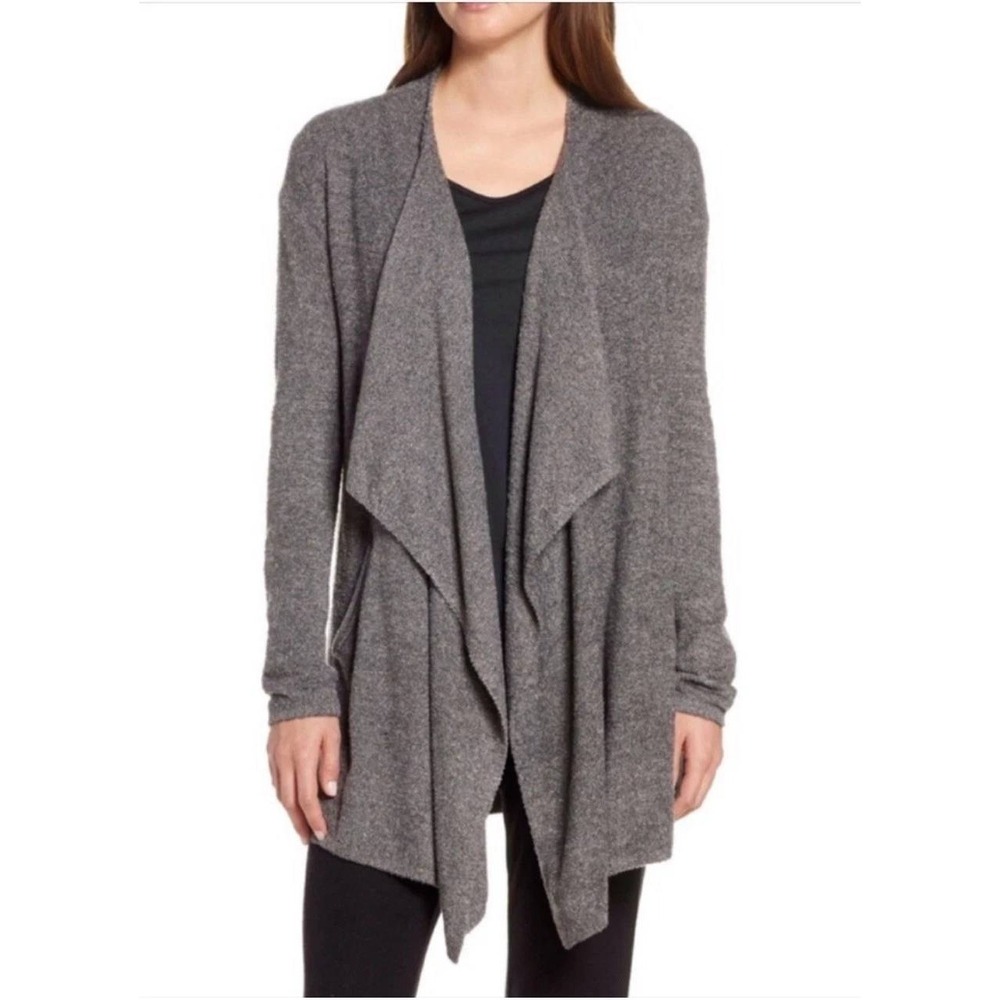 Barefoot Dreams Women's S/M Gray Chic Lite Cozy Open Front Cardigan